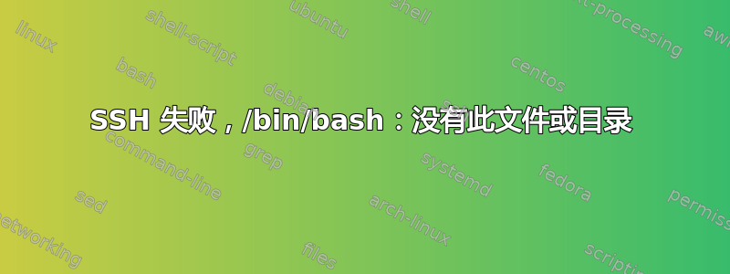 SSH 失败，/bin/bash：没有此文件或目录