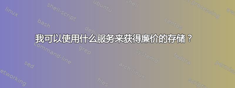 我可以使用什么服务来获得廉价的存储？ 