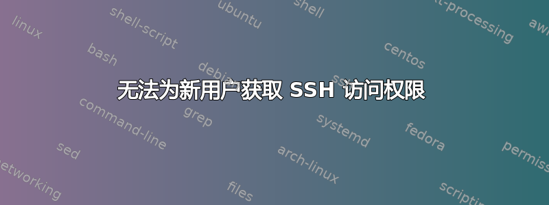 无法为新用户获取 SSH 访问权限