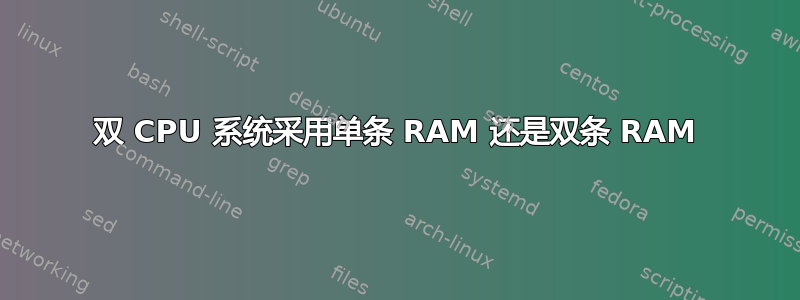 双 CPU 系统采用单条 RAM 还是双条 RAM