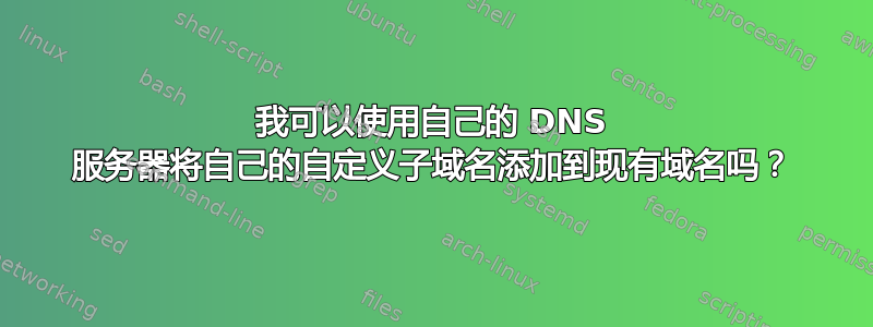 我可以使用自己的 DNS 服务器将自己的自定义子域名添加到现有域名吗？