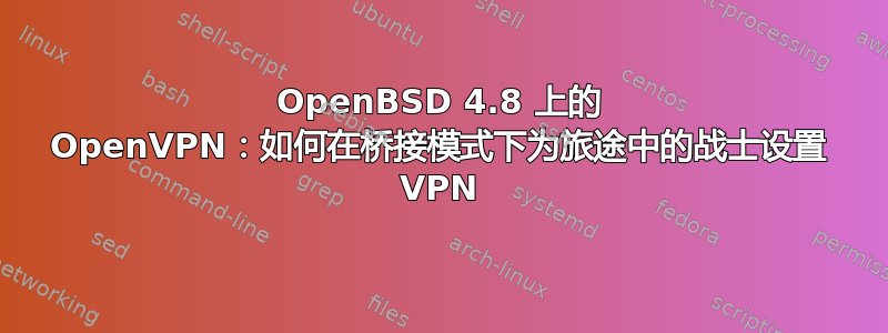 OpenBSD 4.8 上的 OpenVPN：如何在桥接模式下为旅途中的战士设置 VPN