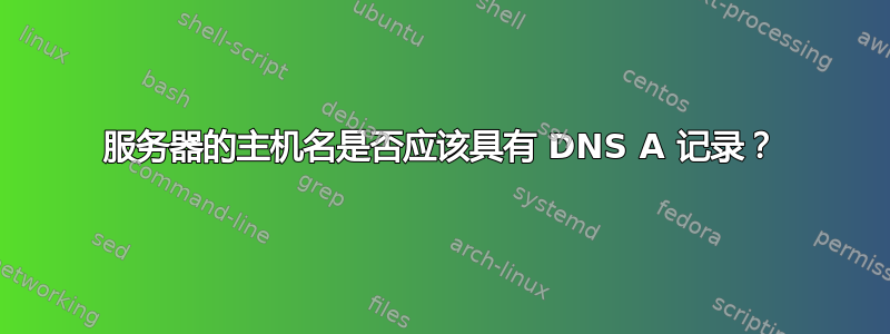 服务器的主机名是否应该具有 DNS A 记录？