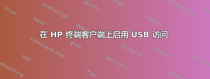 在 HP 终端客户端上启用 USB 访问