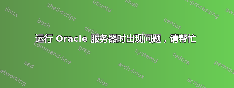 运行 Oracle 服务器时出现问题，请帮忙