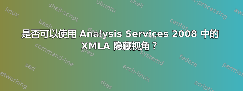 是否可以使用 Analysis Services 2008 中的 XMLA 隐藏视角？