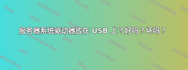 服务器系统驱动器放在 USB 上？好吗？坏吗？