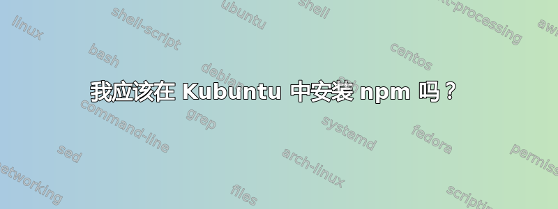 我应该在 Kubuntu 中安装 npm 吗？