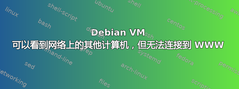 Debian VM 可以看到网络上的其他计算机，但无法连接到 WWW