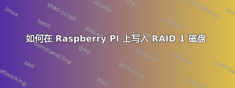 如何在 Raspberry PI 上写入 RAID 1 磁盘