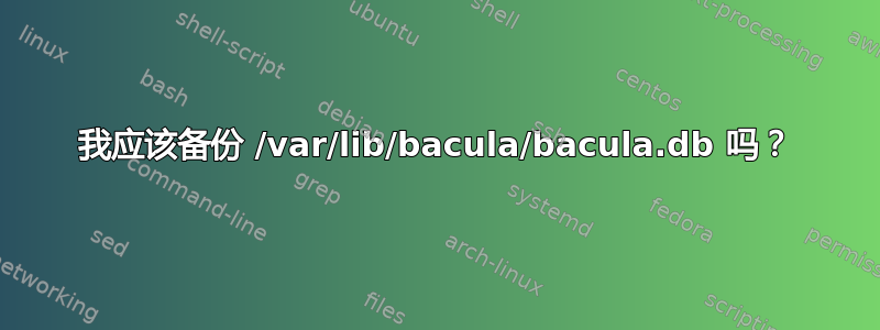 我应该备份 /var/lib/bacula/bacula.db 吗？