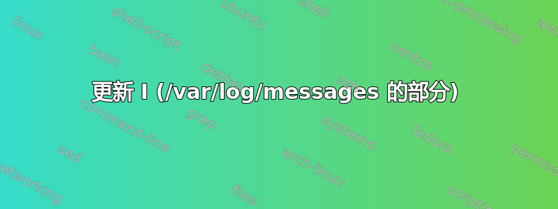 更新 I (/var/log/messages 的部分)