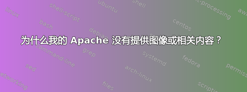 为什么我的 Apache 没有提供图像或相关内容？