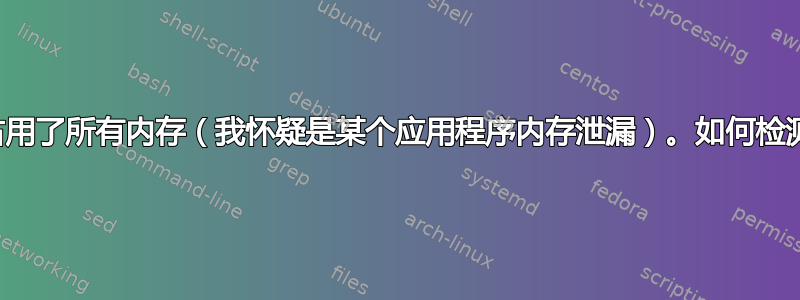 有些东西占用了所有内存（我怀疑是某个应用程序内存泄漏）。如何检测是什么？