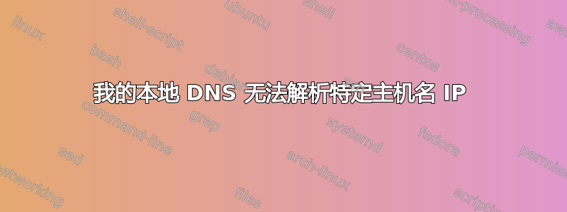 我的本地 DNS 无法解析特定主机名 IP