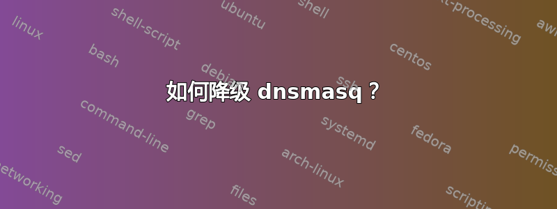 如何降级 dnsmasq？