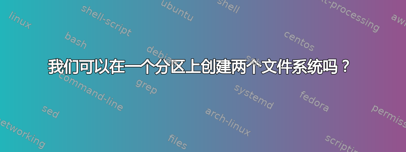 我们可以在一个分区上创建两个文件系统吗？