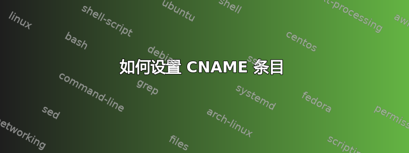 如何设置 CNAME 条目