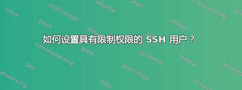 如何设置具有限制权限的 SSH 用户？