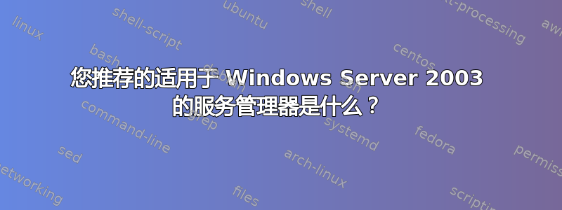 您推荐的适用于 Windows Server 2003 的服务管理器是什么？