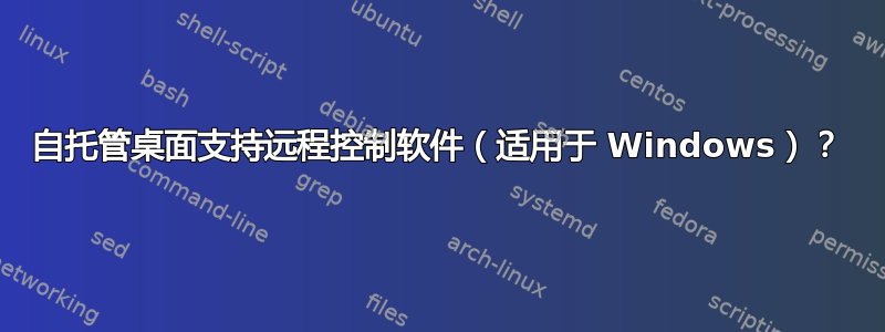 自托管桌面支持远程控制软件（适用于 Windows）？