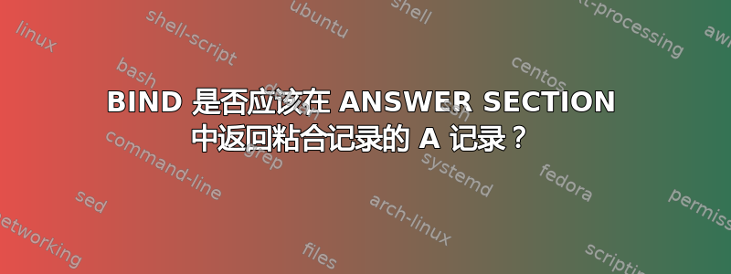 BIND 是否应该在 ANSWER SECTION 中返回粘合记录的 A 记录？