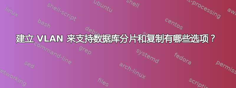 建立 VLAN 来支持数据库分片和复制有哪些选项？