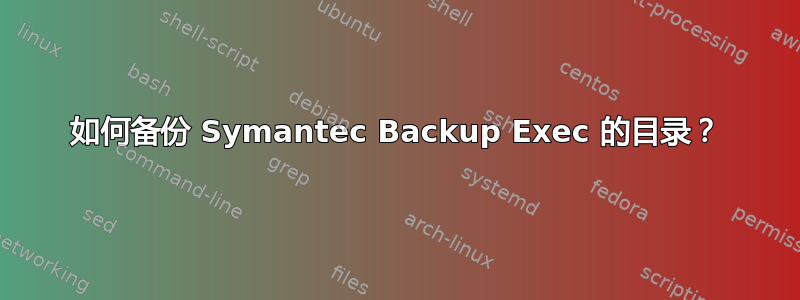 如何备份 Symantec Backup Exec 的目录？