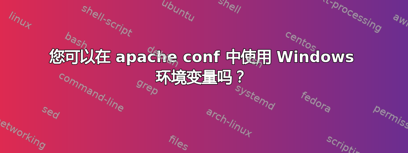 您可以在 apache conf 中使用 Windows 环境变量吗？