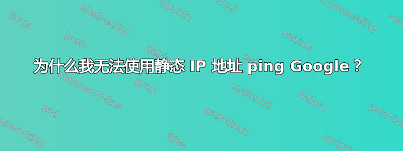 为什么我无法使用静态 IP 地址 ping Google？