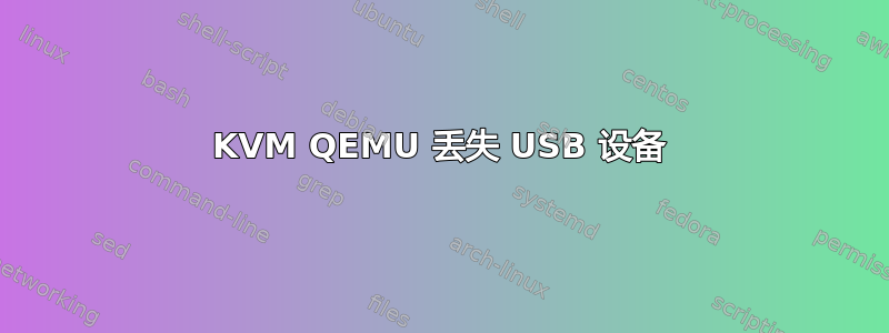 KVM QEMU 丢失 USB 设备