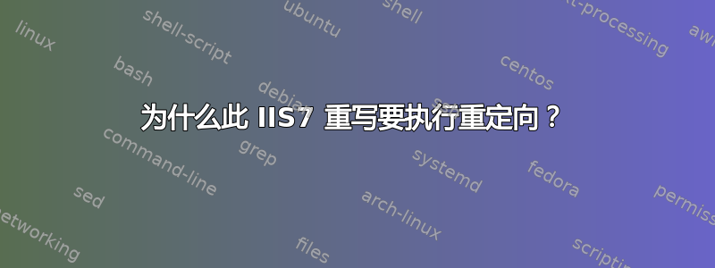 为什么此 IIS7 重写要执行重定向？