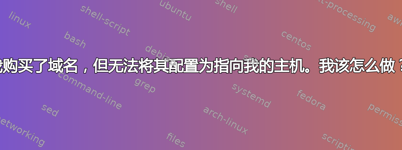 我购买了域名，但无法将其配置为指向我的主机。我该怎么做？