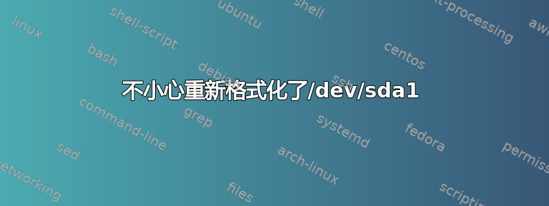 不小心重新格式化了/dev/sda1