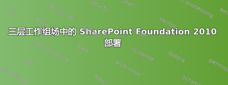 三层工作组场中的 SharePoint Foundation 2010 部署