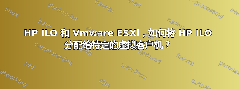 HP ILO 和 Vmware ESXi，如何将 HP ILO 分配给特定的虚拟客户机？