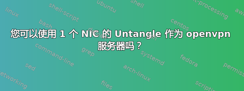 您可以使用 1 个 NIC 的 Untangle 作为 openvpn 服务器吗？