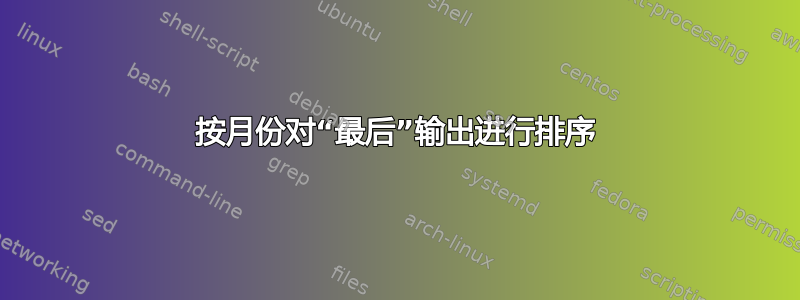 按月份对“最后”输出进行排序