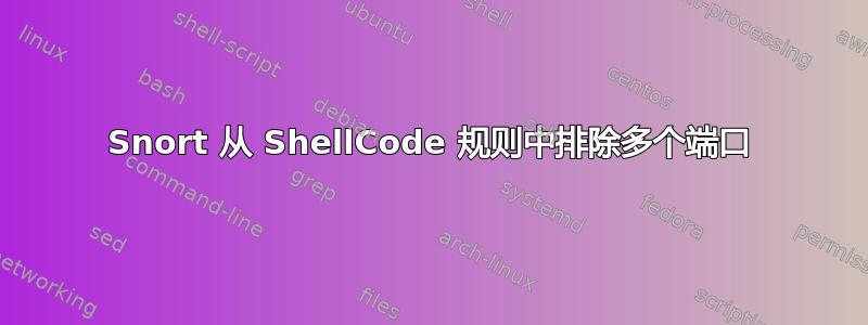 Snort 从 ShellCode 规则中排除多个端口