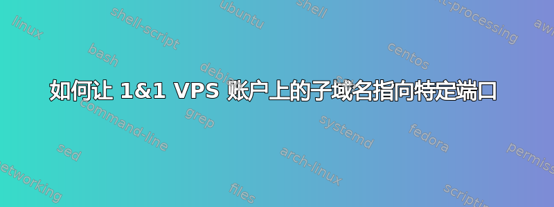 如何让 1&1 VPS 账户上的子域名指向特定端口