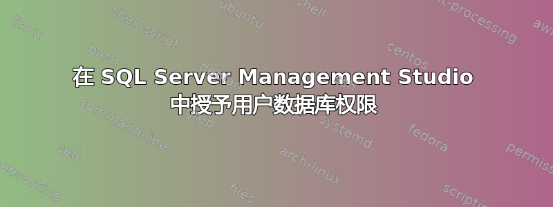 在 SQL Server Management Studio 中授予用户数据库权限