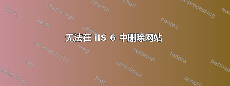 无法在 IIS 6 中删除网站