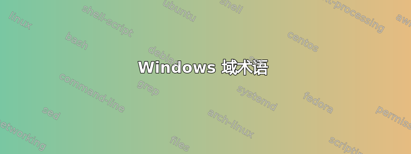 Windows 域术语