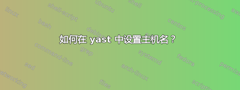 如何在 yast 中设置主机名？