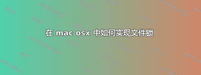 在 mac osx 中如何实现文件锁