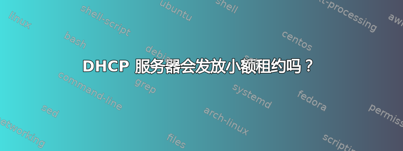 DHCP 服务器会发放小额租约吗？