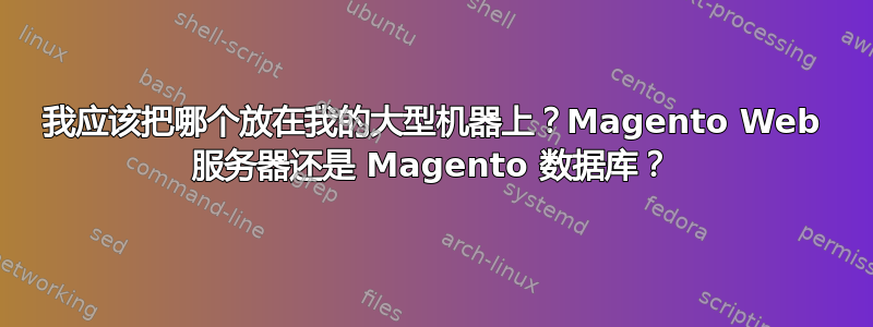 我应该把哪个放在我的大型机器上？Magento Web 服务器还是 Magento 数据库？