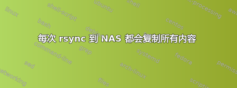 每次 rsync 到 NAS 都会复制所有内容