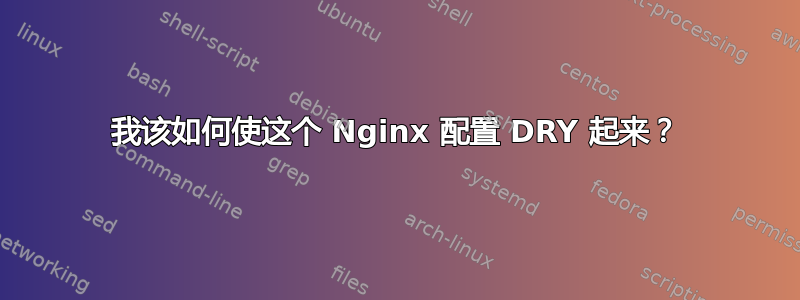 我该如何使这个 Nginx 配置 DRY 起来？