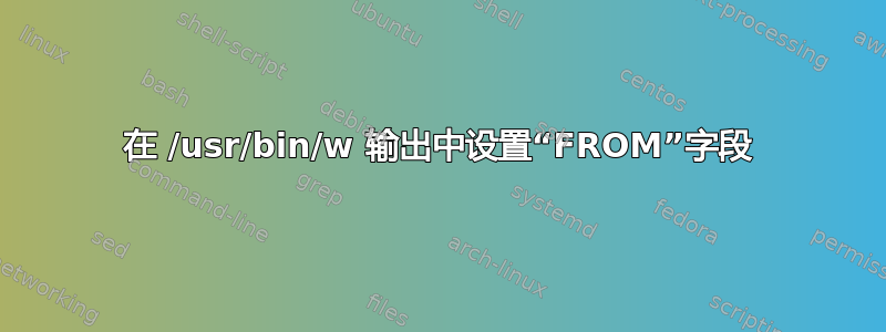 在 /usr/bin/w 输出中设置“FROM”字段